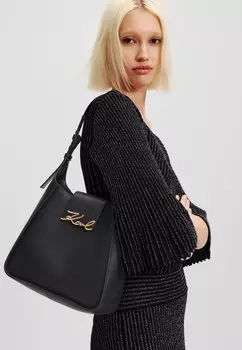 Сумка HOBO SIGNATURE KARL LAGERFELD, черный