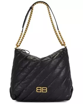 Сумка-хобо среднего размера Crush на молнии Balenciaga, черный