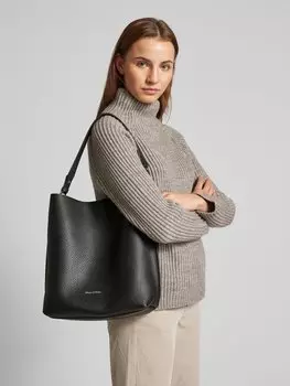 Сумка-хобо среднего размера из зернистой коровьей кожи среднего размера из зернистой коровьей кожи Marc O'Polo, черный