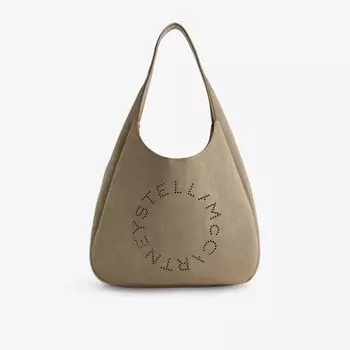 Сумка-хобо Stella Mccartney с логотипом, хаки