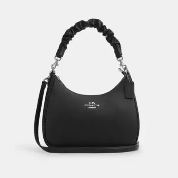 Сумка-хобо Тери COACH, серебряный/черный
