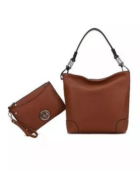 Сумка-хобо Viviana из 2 предметов с ремешком на ремешке от Mia K Mkf Collection, коричневый
