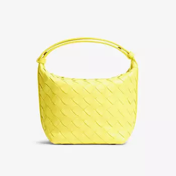 Сумка-хобо Wallace из микрокожи Bottega Veneta, желтый