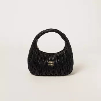 Сумка-Хобо Wander из стеганой кожи наппа Miu Miu, черный