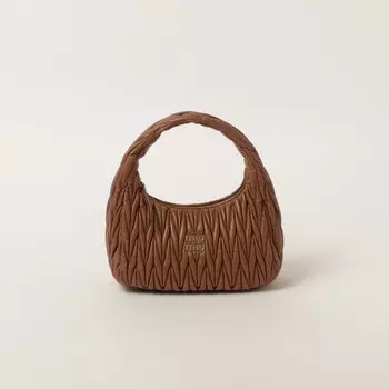 Сумка-Хобо Wander из стеганой кожи наппа Miu Miu, коричневый