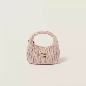 Сумка-Хобо Wander из стеганой кожи наппа Miu Miu, розовый