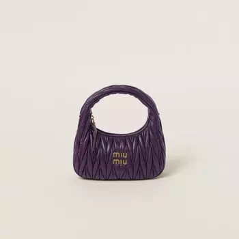 Сумка-Хобо Wander из стеганой кожи наппа Miu Miu, фиолетовый