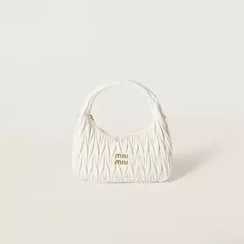 Сумка-Хобо Wander из стеганой кожи наппа Miu Miu, белый