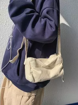 Сумка холщовая квадратной формы, бежевый