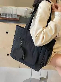 Сумка холщовая с ручкой, черный