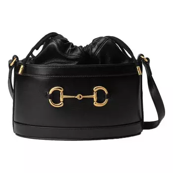 Сумка horsebit 1955 drawstring bucket bag 'black' Gucci, черный