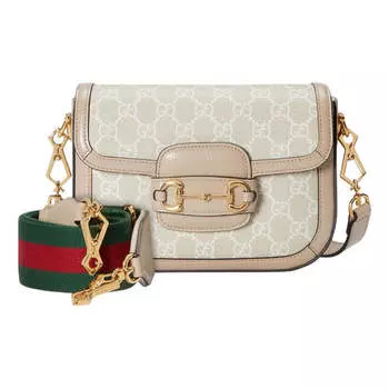 Сумка horsebit 1955 gg mini bag 'beige white' Gucci, бежевый