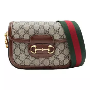 Сумка horsebit 1955 retro shoulder messenger bag 'ebony brown' Gucci, бежевый
