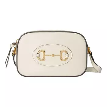 Сумка horsebit 1955 small shoulder bag 'white' Gucci, белый