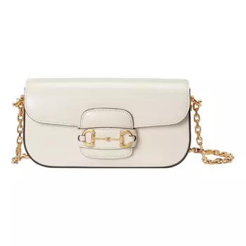 Сумка horsebit 1955 small shoulder bag 'white' Gucci, белый