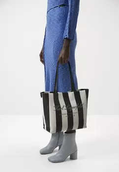 Сумка HOTEL BEACH STRIPE TOTE KARL LAGERFELD, цвет black/natural