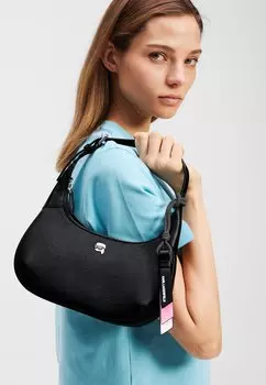 Сумка IKON GRAINY ROUND SHOULDERBAG KARL LAGERFELD, черный