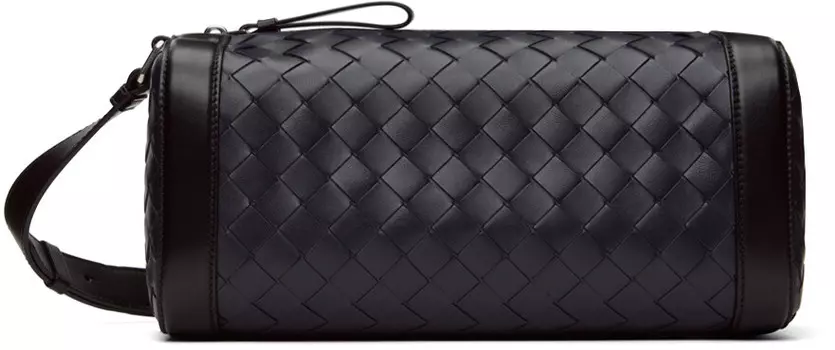 Сумка Intrecciato темно-синего цвета с черным кирпичом Bottega Veneta