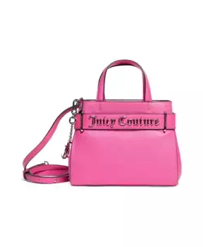 Сумка из экокожи с двойной ручкой цвета фуксии Juicy Couture, розовый