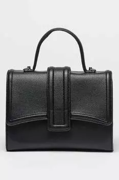 Сумка из экокожи с клапаном Francesca Rossi, черный
