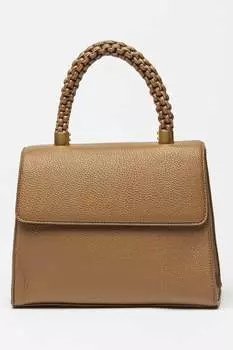 Сумка из экокожи с клапаном Francesca Rossi, коричневый