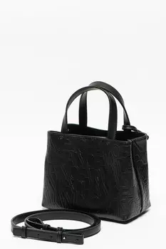 Сумка из экокожи с логотипом и съемным аксессуаром Armani Exchange, черный