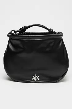 Сумка из экокожи с металлическим логотипом Armani Exchange, черный