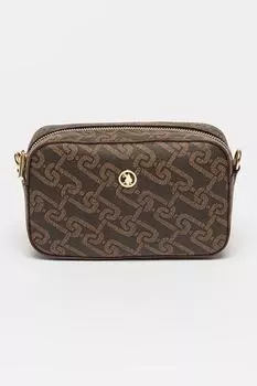 Сумка из экокожи с монограммой U S Polo Assn , коричневый