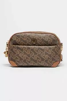 Сумка из экокожи с монограммой U S Polo Assn , коричневый