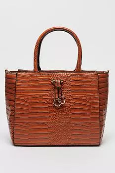 Сумка из экокожи с шагренью Francesca Rossi, коричневый