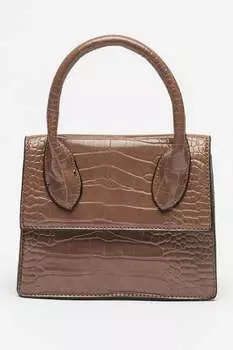 Сумка из экокожи с шагренью Francesca Rossi, коричневый