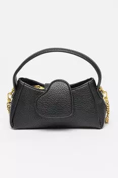 Сумка из экокожи с тиснением Francesca Rossi, черный