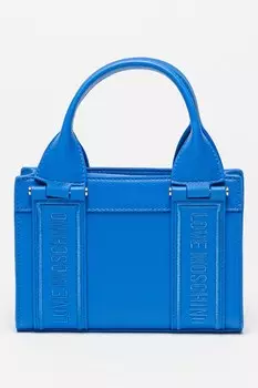 Сумка из экокожи с вышитым логотипом Love Moschino, синий