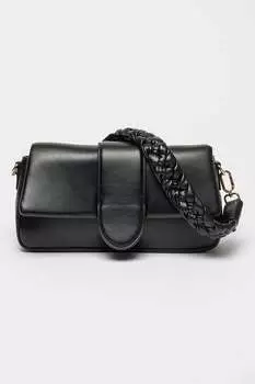 Сумка из экокожи со съемным ремнем через плечо Francesca Rossi, черный