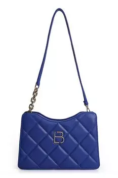 Сумка из экокожи со стеганым эффектом Lucky Bees, синий