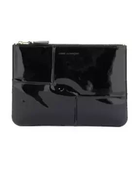 Сумка из блестящей лакированной кожи с тиснением Comme Des Garons, черный