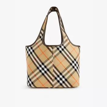 Сумка из хлопчатобумажной саржи с узором в клетку Burberry, желтый