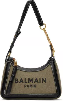 Сумка из холста B-Army цвета хаки и черного цвета Balmain