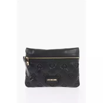 Сумка из искусственной кожи с тиснением LOVE Hearts Moschino, Black