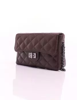 Сумка из искусственной кожи с замком, темно-коричневая Kayra