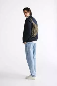 Сумка из канваса ZARA, хаки зеленый