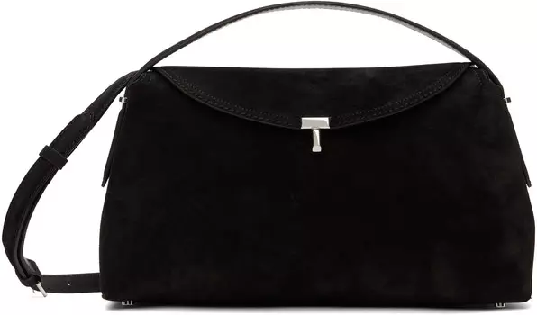 Сумка из коричневой замши с верхней ручкой T-Lock TOTEME