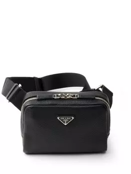 Сумка из кожи Brique Saffiano Prada, черный