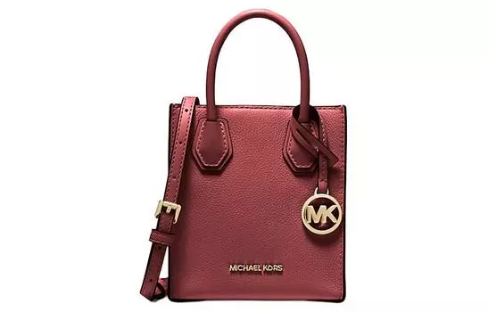 Сумка из кожи Mercer, сумка через плечо, женская, темно-вишневого цвета MICHAEL KORS