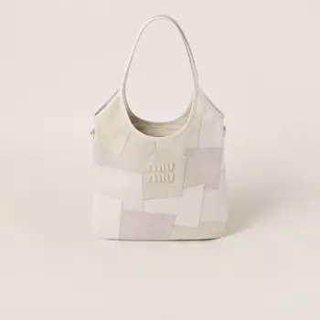 Сумка из кожи плюща в стиле пэчворк Miu Miu, белый