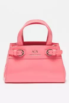 Сумка из лакированной экокожи Armani Exchange, розовый