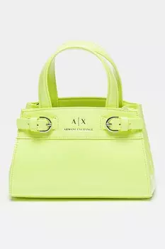 Сумка из лакированной экокожи Armani Exchange, зеленый