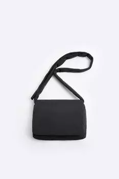 Сумка из нейлона с клапаном ZARA, черный