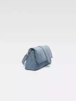 Сумка из объемного денима с клапаном Le Bambimou Jacquemus, синий