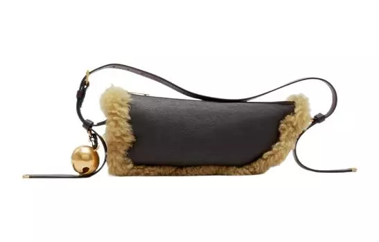 Сумка из овчины на одно плечо, небольшого размера, женская, цвета мох Burberry